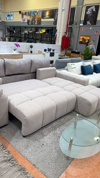 Sofá modular beige y gris