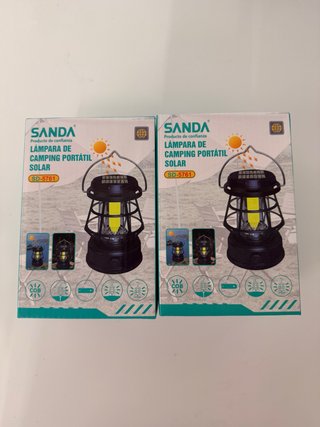 2 Lámpara Camping Portátil Solar SANDA SD-5761