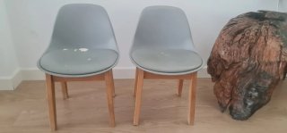 2 Sillas Niños Madera y Plástico acolchado