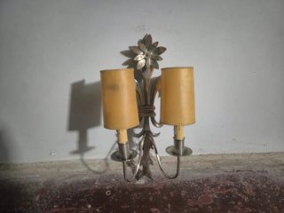 Lámpara de pared vintage metal y papel