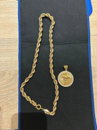 Cadena Salomónica Bañada  Oro 18k broche marinero