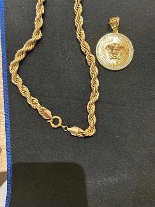 Cadena Salomónica Bañada  Oro 18k broche marinero