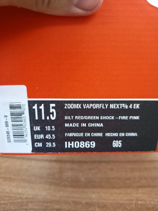 Nike ZoomX Vaporfly Next% 4 EK Talla 45'5
