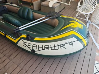 Conjunto bote Inflable Intex Seahawk 4 con motor.