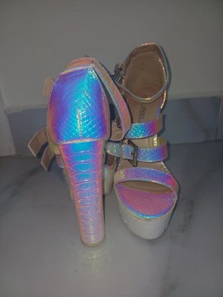 Zapatos de tacón plataforma multicolor