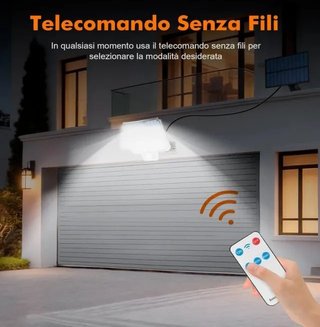 Faretto LED Solare Esterno con Telecomando