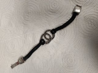 Pulsera Bvlgari Doble Aro Negra Plata