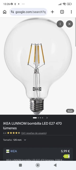 HEMMA Montura Lámpara Techo Negra IKEA 1.8m