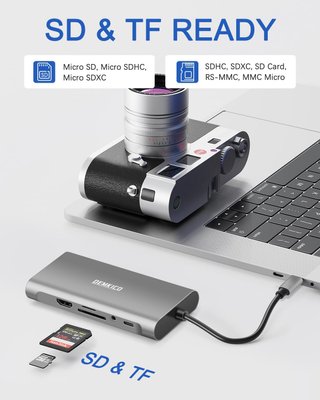 Hub USB‐C 11‐en‐1 con HDMI 4K y PD 100W