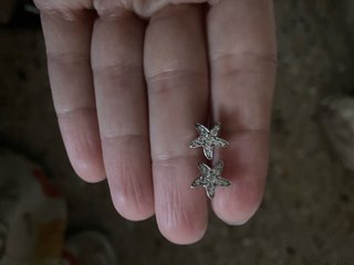 Pendientes estrella plata ley