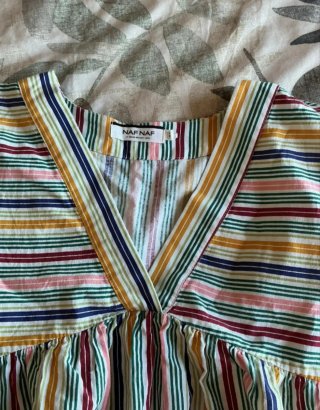 Vestido Naf Naf rayas multicolor