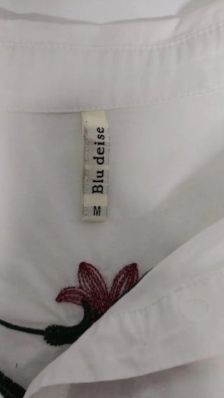 Camisa bordada Blu Deise Algodón