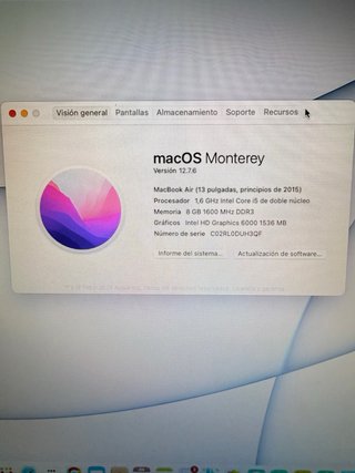MacBook Air 13” Intel Core i5 Plata