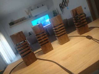 Lámparas de madera rústica