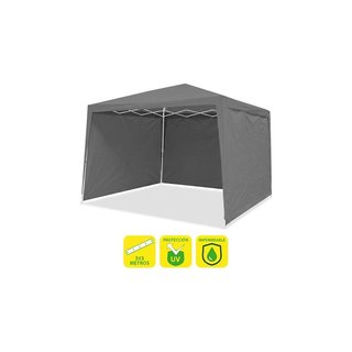 Carpa 3x3m Gris Acero + 3 Paredes