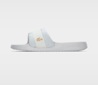 Chanclas Lacoste Blancas y Doradas
