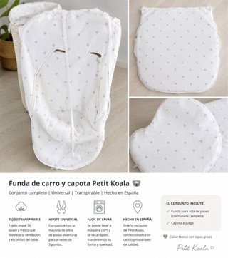 Funda Silla Paseo + Capota Petit Koala Piqué