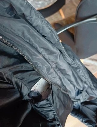 Parka donna blu con cappuccio