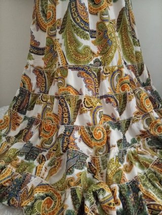 Vestido largo estampado paisley