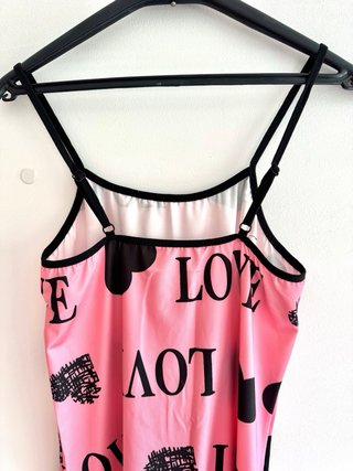 Camisón lencero de tirantes en color rosa