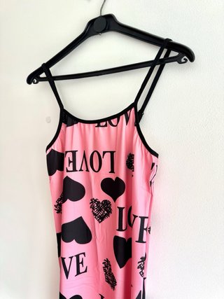 Camisón lencero de tirantes en color rosa