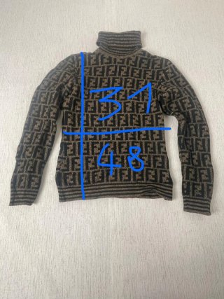 Jersey Fendi Cuello Alto FF Negro Marrón