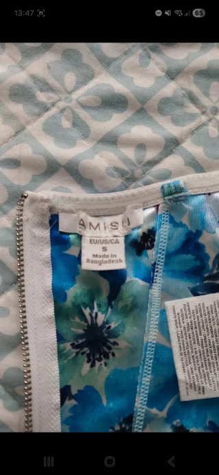 Crop top floral fiesta azul y blanco