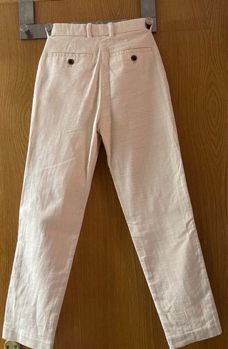 Traje blanco roto con chaleco y corbata azul T. 10