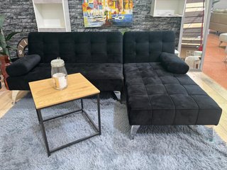 Sofá Chaise Longue Convertible Negro 198cm