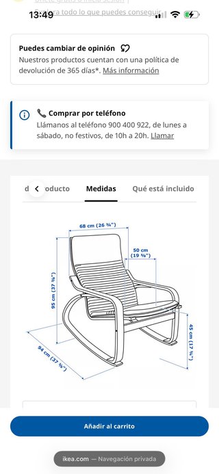 Mecedora IKEA POÄNG Madera y Tela Beige
