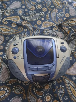 Radio CD/Casete Sanyo Beige/Azul