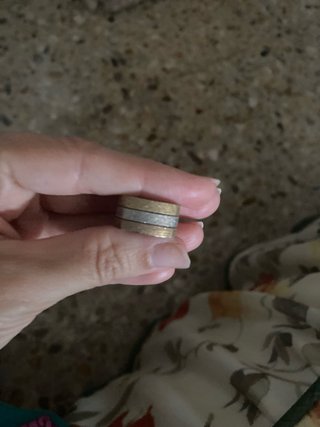 Anillo plata primera ley dorado y plateado T10