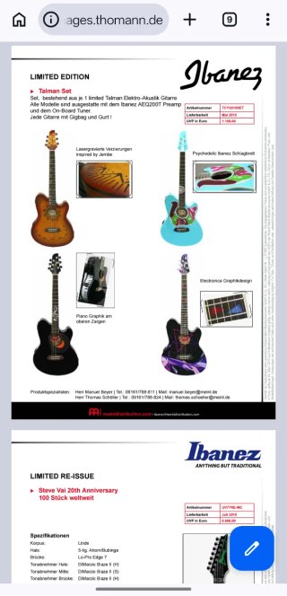 Guitarra Ibanez TCY20102-BK Talma Negra