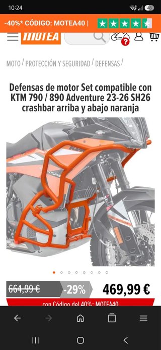 Defensas motor KTM 790/890 Adventure 23-26 Naranja
