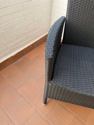 Sillón de jardín mimbre negro