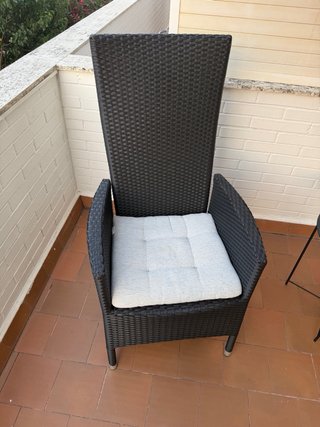 Sillón de jardín mimbre negro
