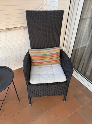 Sillón de jardín mimbre negro