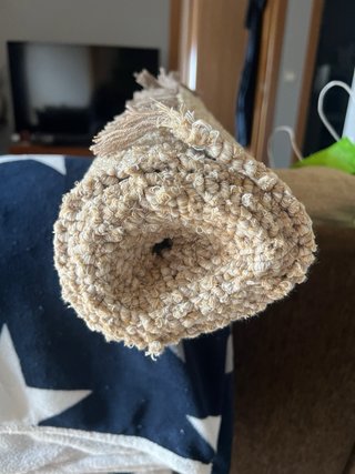 Tappeto in cotone e iuta beige
