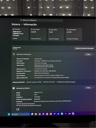PC Gaming Ryzen 7 7800X3D + RTX 4060 Ti 16GB
