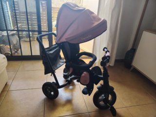 Bicicleta carrito infantil rosa