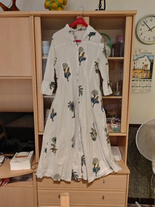 Vestido estampado Natura blanco