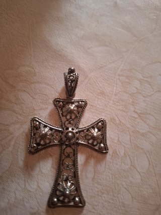 Cruz antigua filigrana plata