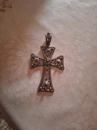 Cruz antigua filigrana plata