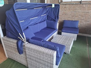 Sofá, 2 sillones y mesa de centro
