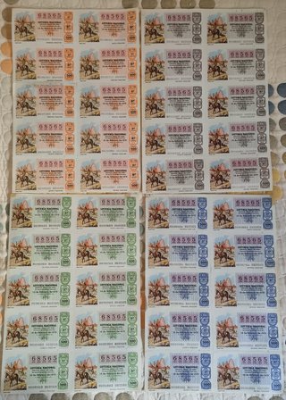 16 Billetes Lotería Nacional 1979