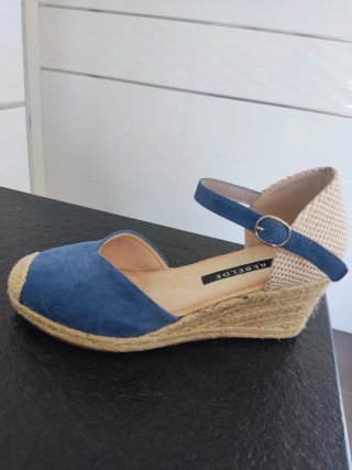 Alpargatas Rebel Talla 38 Tacón 6cm Azul