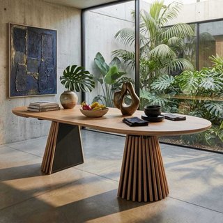 Mesa comedor extensible redonda/ovalada