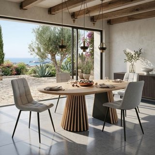 Mesa comedor extensible redonda/ovalada