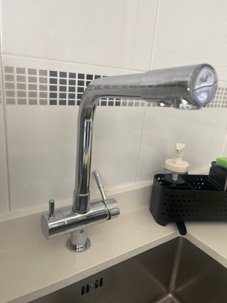 Grifo de cocina metal y cristal