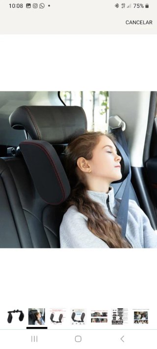 Reposacabezas Coche Ajustable Negro